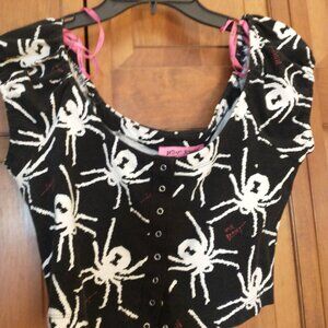 Betsy Johnson crop shirt and mini set